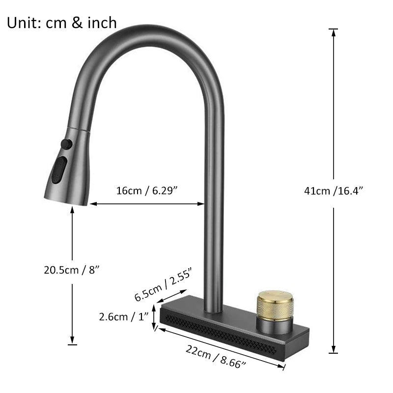 Professional Kitchen Faucet | Flexible Gooseneck With Pull-Down Sprayer