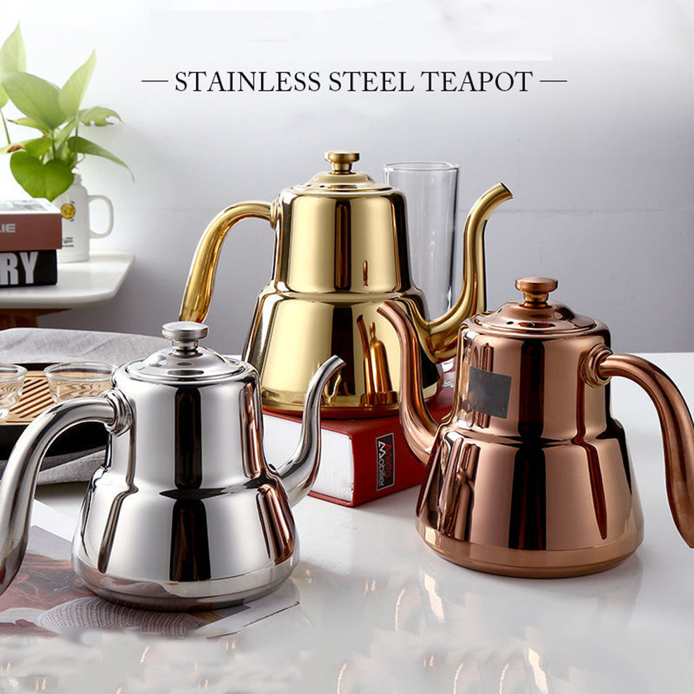 Stainless Steel Teapot Household Tea Infuser With Tea Strainer Kettle –  Kitchen Groups
