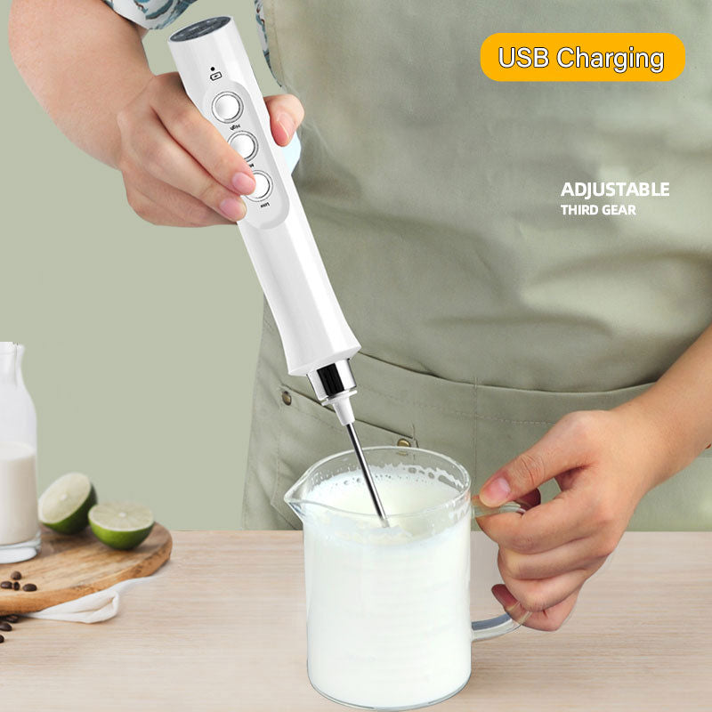Portable Electric Milk Frother Foam Maker Rechargeable Handheld