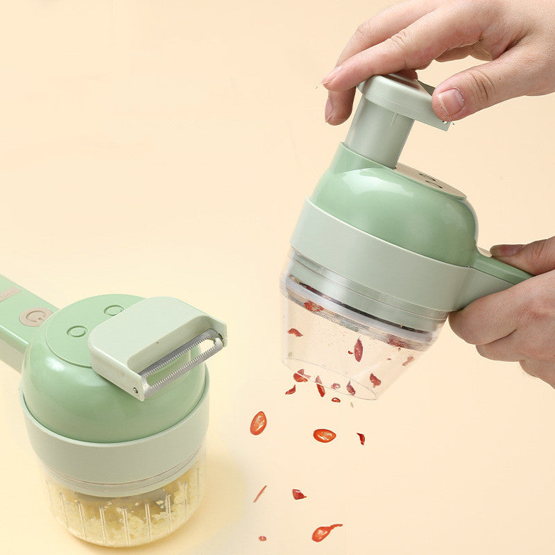 4 In 1 Handheld Vegetable Cutter Set Wireless Electric Garlic Masher –  Kitchen Groups