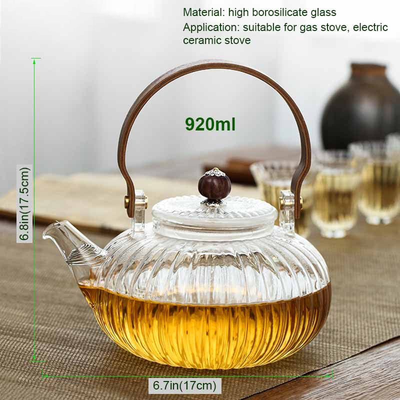 BORREY Borosilicate Glass Teapot With Removable Infuser Filter Heat Re –  The Tea Kitchen