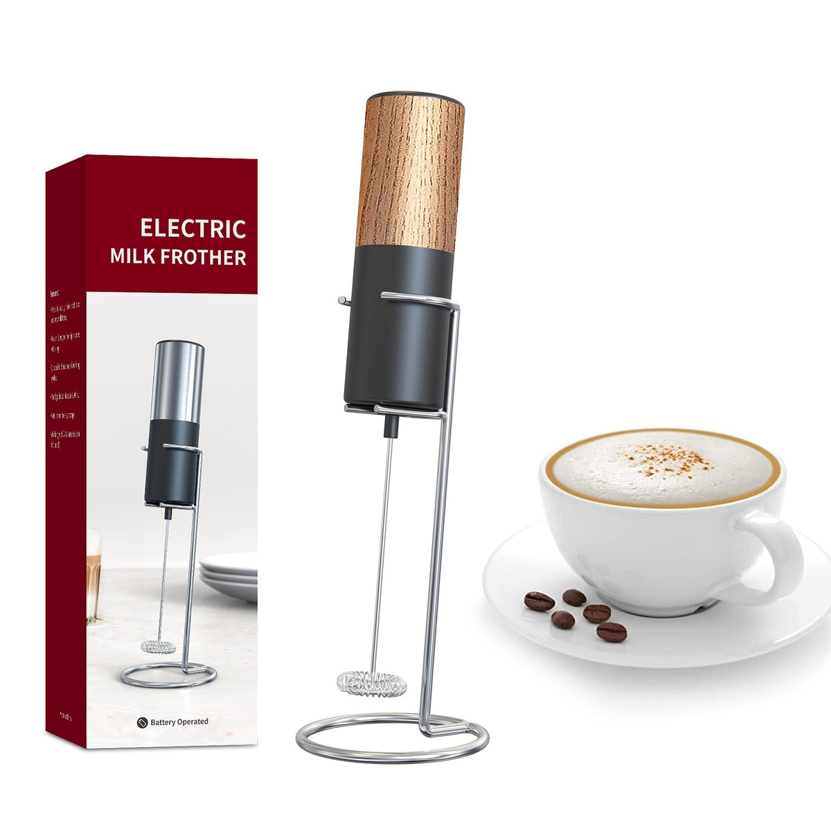 Electric Milk Frother Mini Foamer Coffee Maker Portable Blender