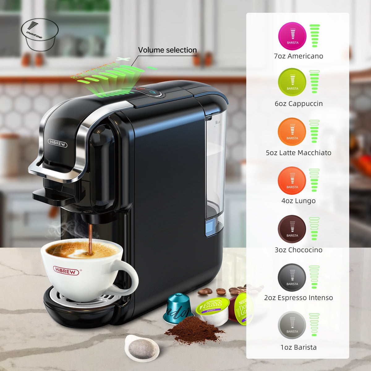 5 in 1 Multiple Capsule Coffee Machine Capsule ESE Pod Ground Coffee –  Kitchen Groups