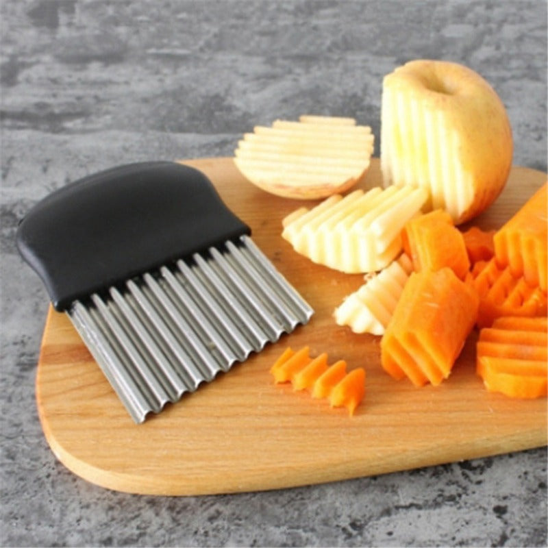 Crinkle Potato Cutter Blade Waffle Fry Cutter Stainless Steel Vegetable  Wavy Chopper Knife French Fry Slicer for Carrot Onion - AliExpress