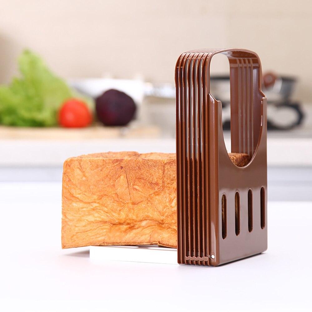Bread Slicer Homemade Bread Loaf Cutter Tool Foldable Adjustable Brown  Plastic Bread Cutter