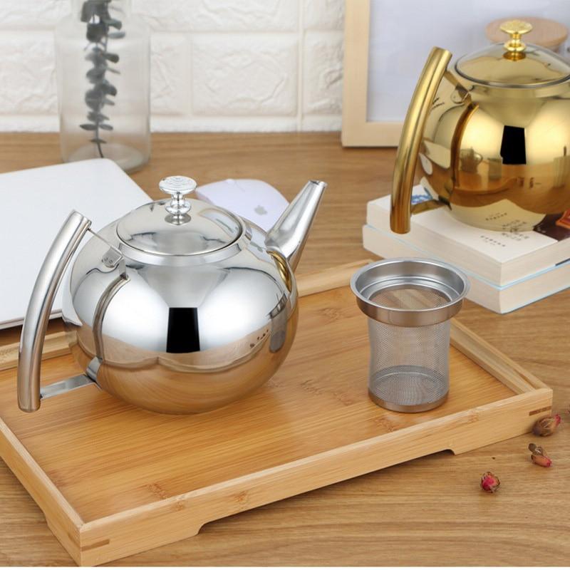 Loose Leaf Tea Pot, Stovetop Tea Kettle, Restaurant Tea Maker, Stainless  Steel Teapot Water Kettle with infuser for Induction Gas, Office, Hotel 2L