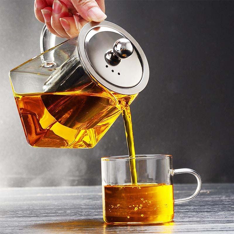 Heat Resistant Glass Stovetop Teapot Kettle With Stainless Steel Infus –  TheWokeNest