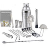 1-22pcs Stainless Steel Cocktail Shaker Set Cocktail Bar Tools