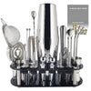 1-22pcs Stainless Steel Cocktail Shaker Set Cocktail Bar Tools