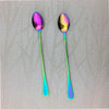 1-4pcs Cutlery Colorful Rainbow Dinnerware Long Handle Tableware Set