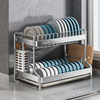 Stainless Steel Dish Drainer Rack Kitchen Organizer with Drain Board
