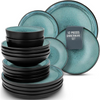 12-16pcs Elegant Porcelain Stoneware Plate Dinnerware Tableware Set