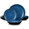 12/24pcs Stoneware Dinnerware Set Textured Ceramic Combination Set