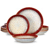 12/24pcs Stoneware Dinnerware Set Textured Ceramic Combination Set