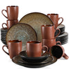 16/32/48pcs Vintage Ceramic Stoneware Set with Plate Bowl Coffee Cups