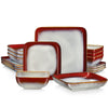 16pcs Square Ceramic Tableware Set for 4 People Kitchen Dinnerware Set