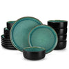18/24pcs Ceramic Plate Set Mediterranean Stoneware Dinner Set