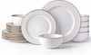 18pcs Elegant Ceramic Dinnerware Sets Stoneware Plates and Bowls Sets