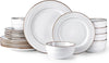 18pcs Elegant Ceramic Dinnerware Sets Stoneware Plates and Bowls Sets