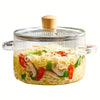 Glass Cooking Pot With Lid Heat-Resistant Borosilicate Glass Pot