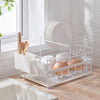 2-Tier Dish Drying Rack with Drainboard Drainer Kitchen Organizer