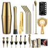 20pcs Stainless Steel Cocktail Shaker Set with Stand Bartender Kit