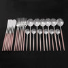 24Pcs Stainless Steel Cutlery Set Elegant Mirror Dinnerware Set