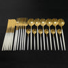 24Pcs Stainless Steel Cutlery Set Elegant Mirror Dinnerware Set