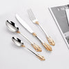 24Pcs Cutlery Set Stainless Steel Vintage Western Dinnerware Tableware