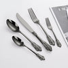 24Pcs Cutlery Set Stainless Steel Vintage Western Dinnerware Tableware