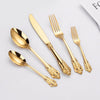 24Pcs Cutlery Set Stainless Steel Vintage Western Dinnerware Tableware