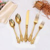 24Pcs Cutlery Set Stainless Steel Vintage Western Dinnerware Tableware