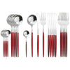 24Pcs Dinnerware Set Stainless Steel Cutlery Set Kitchen Tableware