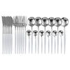 24Pcs Dinnerware Set Stainless Steel Cutlery Set Kitchen Tableware