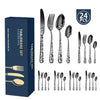 24Pcs Explosive Pattern Stainless Steel Cutlery Set Dinnerware Set