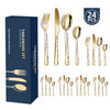 24Pcs Explosive Pattern Stainless Steel Cutlery Set Dinnerware Set