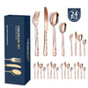 24Pcs Explosive Pattern Stainless Steel Cutlery Set Dinnerware Set