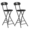 2pcs Folding Bar Stools with Backrest Collapsible Counter Height Chair