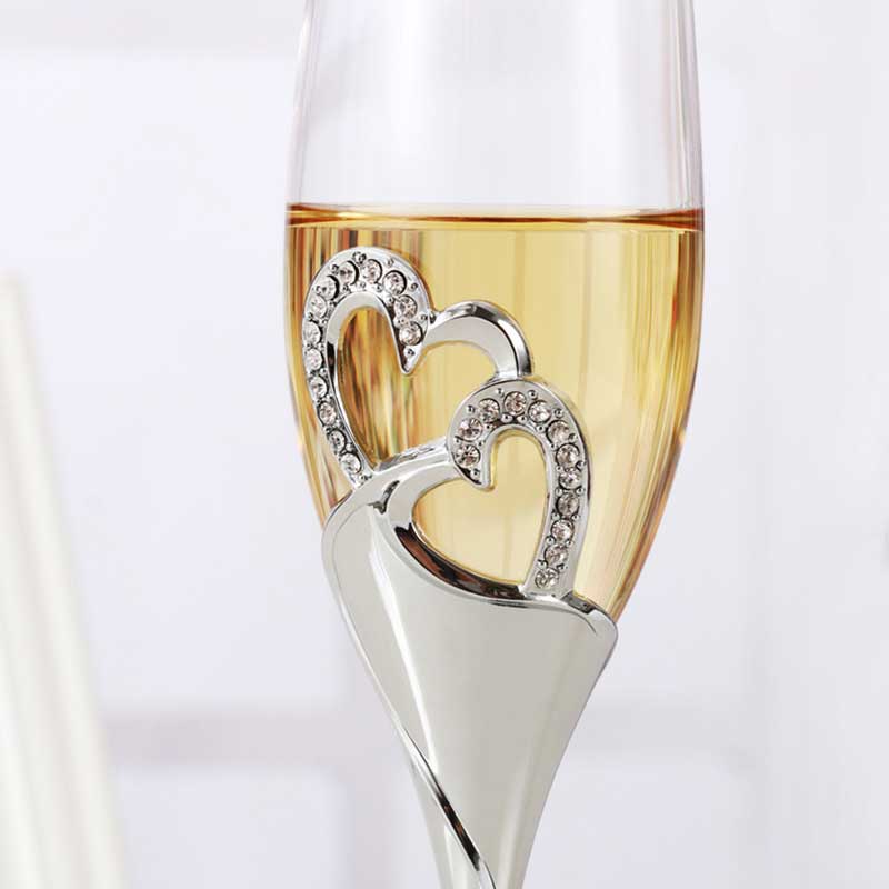 2Pcs Heart Shape Wine Glass Wedding Champagne Glass Wedding Goblet –  Kitchen Groups