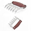 2pcs Stainless Steel Plus Wood Handle Multifunction Meat Shredder Claws