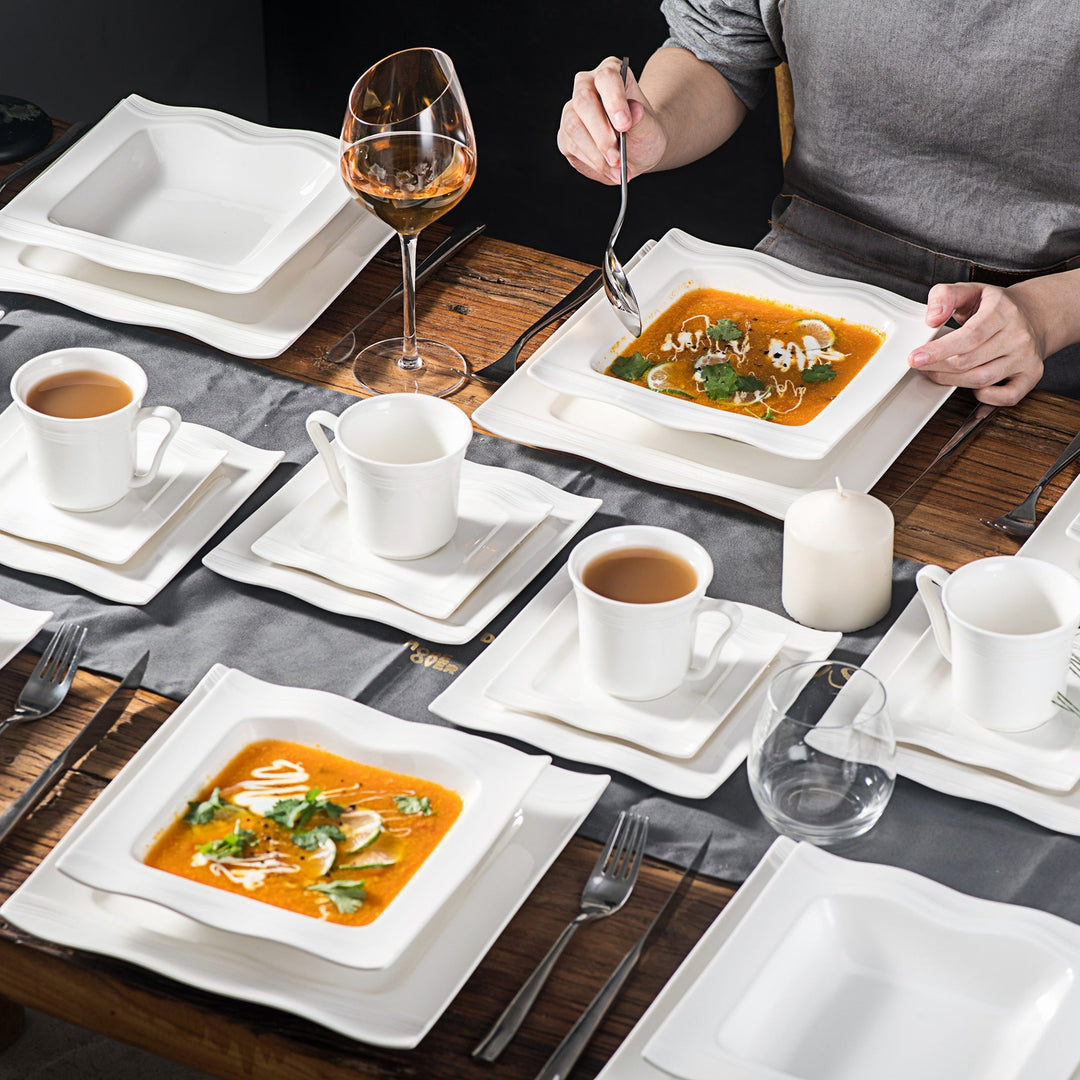 30/60 Piece Porcelain Tableware Set Dinnerware Set for 12 Person – Kitchen Groups