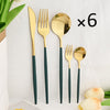 30Pcs Dinnerware Set Flatware Cutlery Set Stainless Steel Tableware