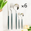 30Pcs Dinnerware Set Flatware Cutlery Set Stainless Steel Tableware