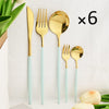 30Pcs Dinnerware Set Flatware Cutlery Set Stainless Steel Tableware