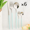 30Pcs Dinnerware Set Flatware Cutlery Set Stainless Steel Tableware