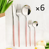 30Pcs Dinnerware Set Flatware Cutlery Set Stainless Steel Tableware