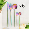 30Pcs Dinnerware Set Flatware Cutlery Set Stainless Steel Tableware