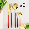 30Pcs Dinnerware Set Flatware Cutlery Set Stainless Steel Tableware