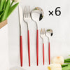 30Pcs Dinnerware Set Flatware Cutlery Set Stainless Steel Tableware