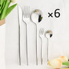 30Pcs Dinnerware Set Flatware Cutlery Set Stainless Steel Tableware